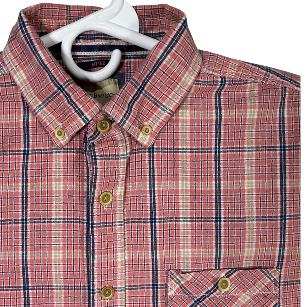 G.H. Bass &‎ Co. Mens Fitted Short Sleeve Plaid Button Down Shirt